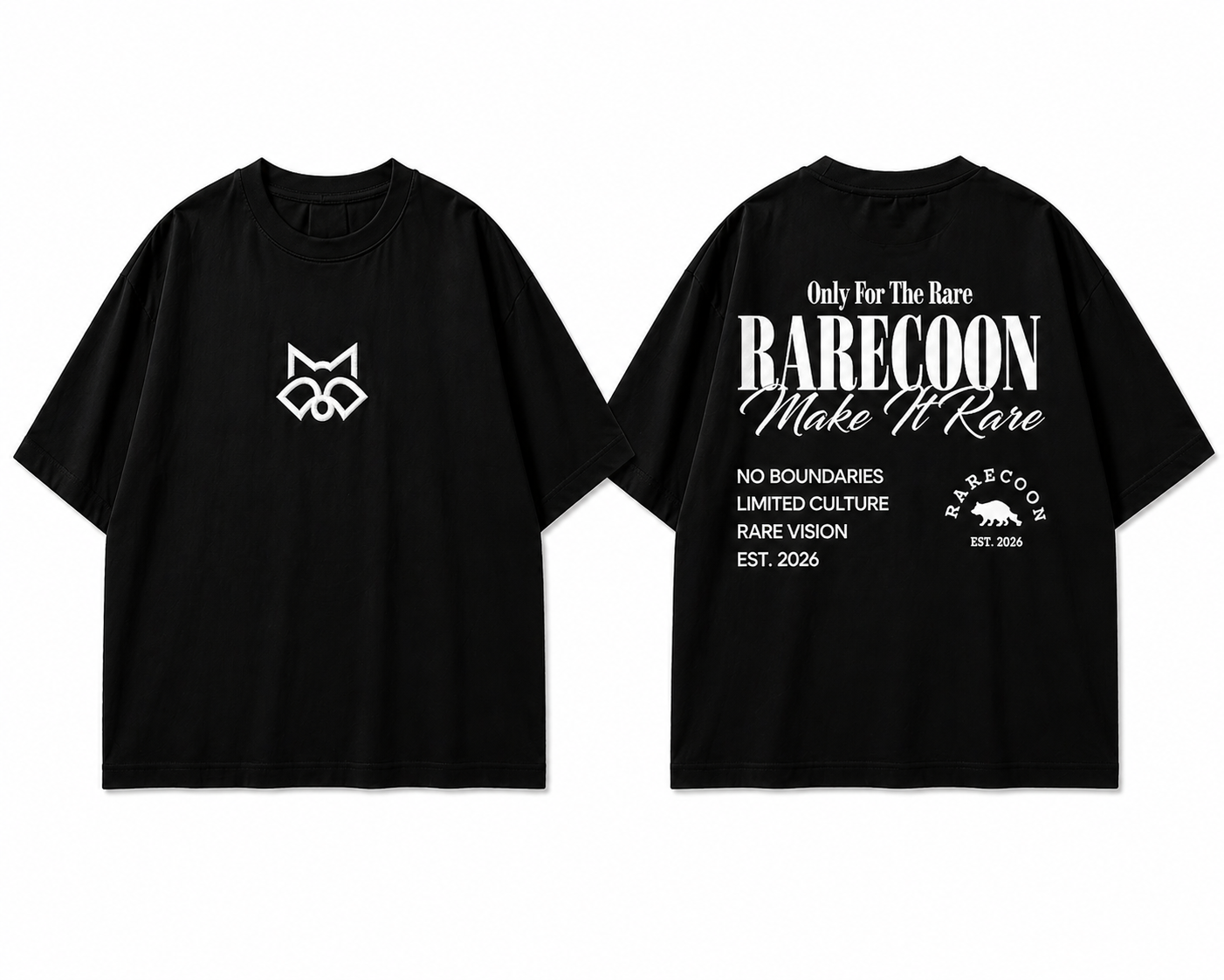 RARECOON “Only For The Rare” Oversized Tee – Black