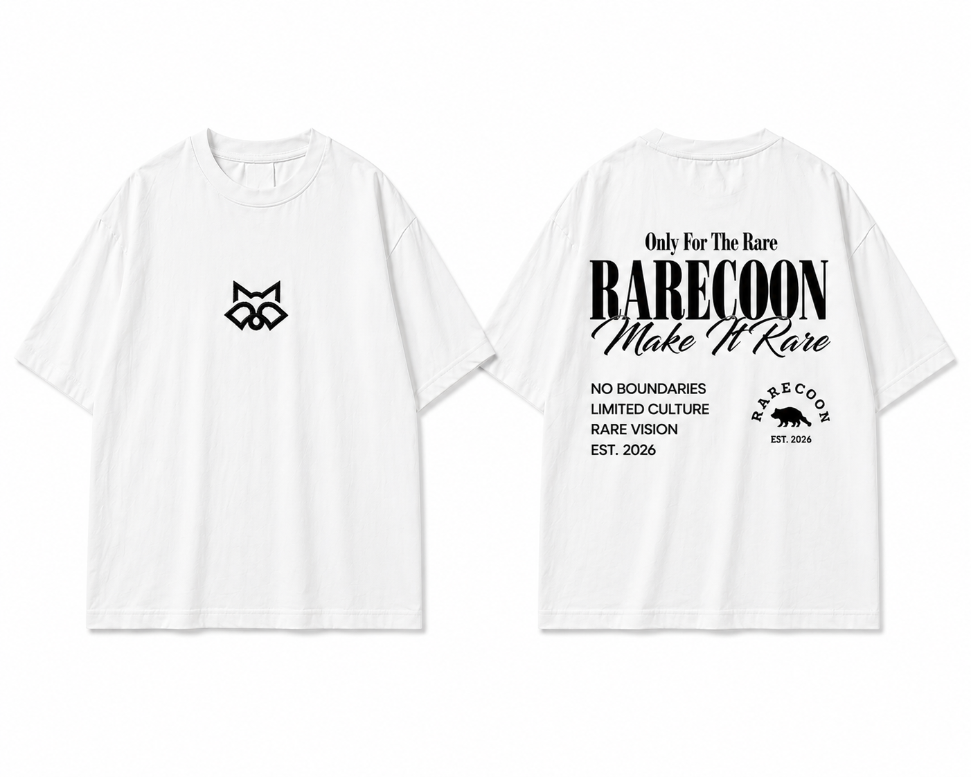 RARECOON “Only For The Rare” Oversized Tee – White
