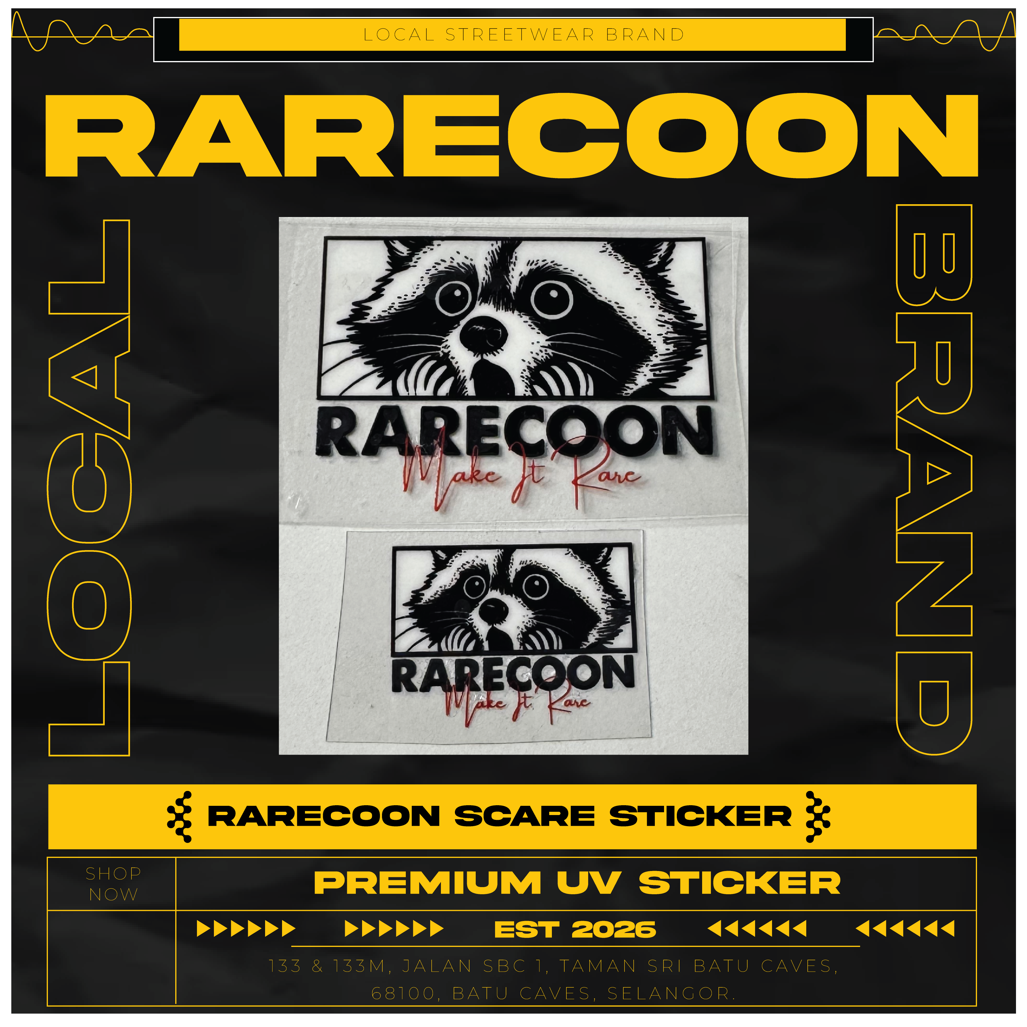 RARECOON PREMIUM STICKER 1 PCS