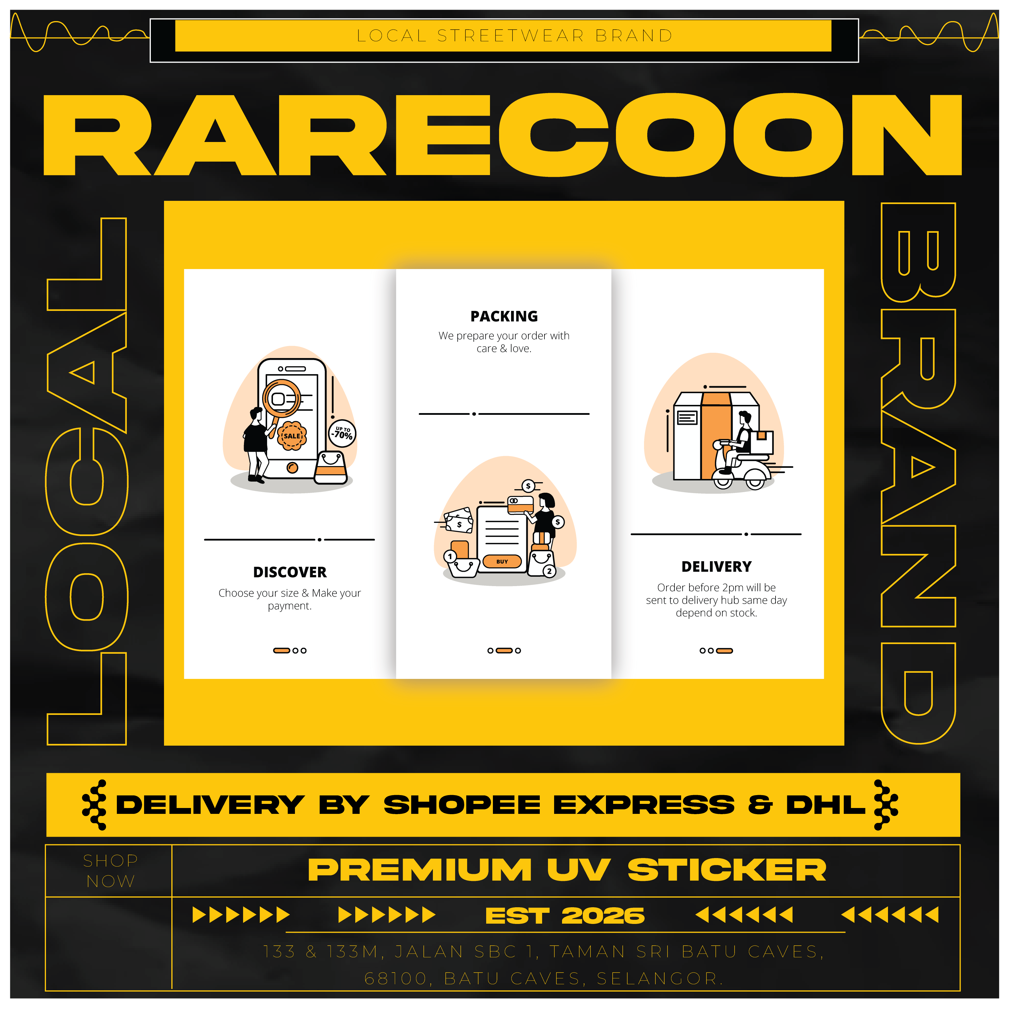 RARECOON PREMIUM STICKER 1 PCS