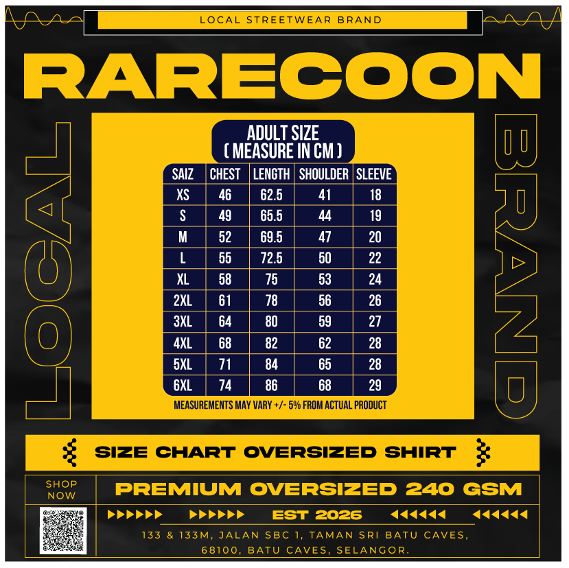 RARECOON “YOKAI” Graphic Oversized Tee – White