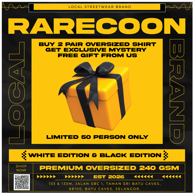 RARECOON “YOKAI” Graphic Oversized Tee – White